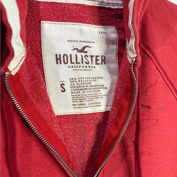 HOLLISTER Vintage Red Zip Up Hoodie - Picture 5 of 6